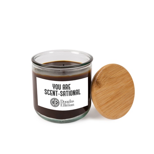 Photo of 10oz Recycled Glass Aromatherapy Candle With Bamboo Lid