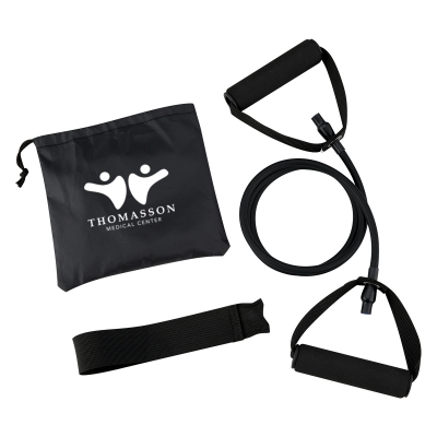 Black color option for Yoga Stretch Band In Carry Pouch