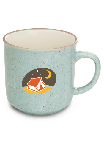 Blue color option for 13 Oz. Marble Campfire Custom Coffee Mugs