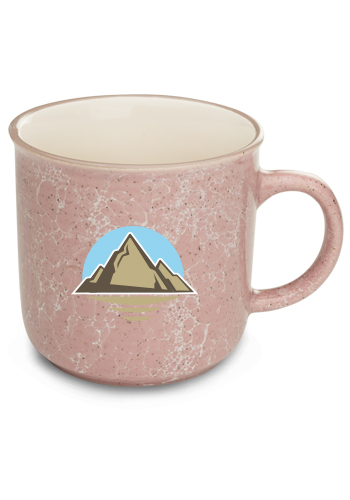 Pink color option for 13 Oz. Marble Campfire Custom Coffee Mugs