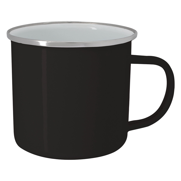 Black With White color option for 16 Oz. Steel Campfire Mug