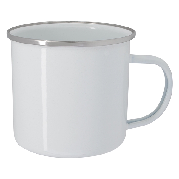 White With White color option for 16 Oz. Steel Campfire Mug