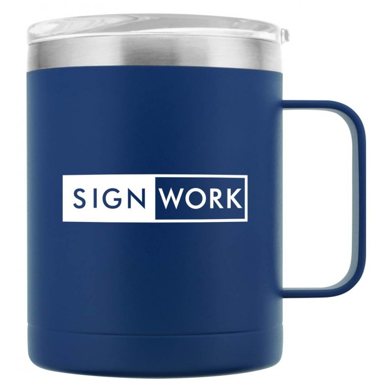 Blue color option for 16 Oz. Powder Coated Campfire Mug Copper Lining