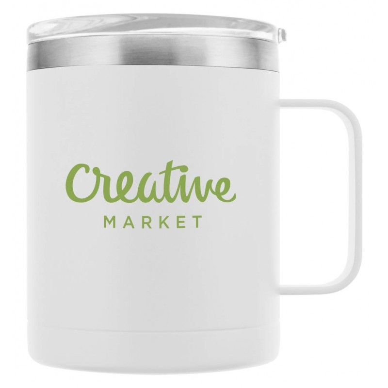 White color option for 16 Oz. Powder Coated Campfire Mug Copper Lining