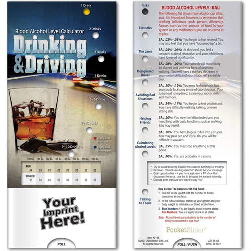 Main photo of Pocket Slider   Drinking And Driving: Blood Alcohol Level Calculator