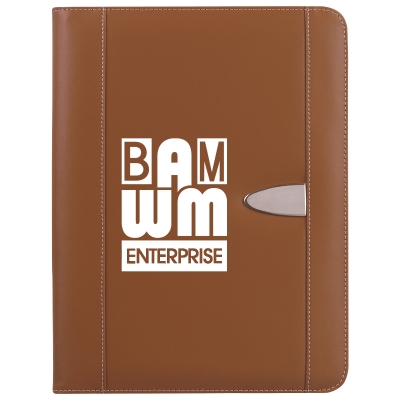 Brown color option for Eclipse Bonded Leather Zippered Portfolio With Calculator