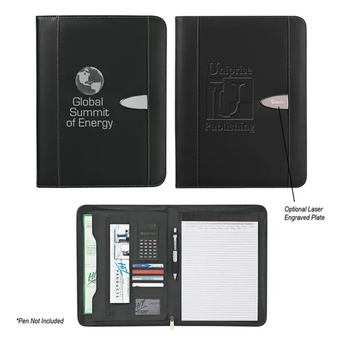 Main photo of Eclipse Bonded Leather Zippered Portfolio With Calculator