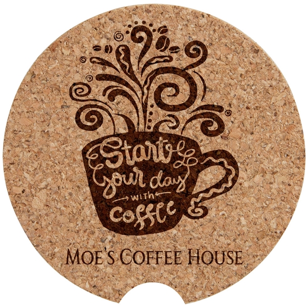 Brown color option for 2 1/2" Cork Car Coaster