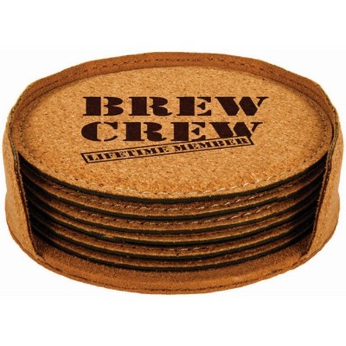 Photo of 4" Round Cork 6 Coaster Set