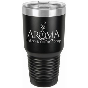 Photo of 30 Oz. Black Vacuum Insulated Tumbler W/Silver Ring