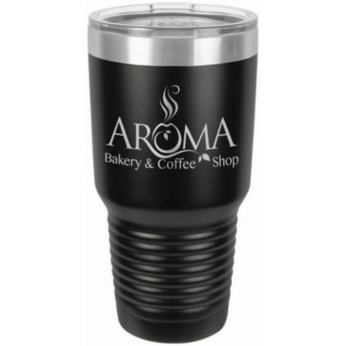 Photo of 30 Oz. Black Vacuum Insulated Tumbler W/Silver Ring