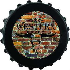 Photo of 3" Round Black Bottle Cap Opener