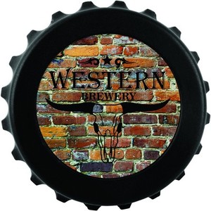 Photo of 3" Round Black Bottle Cap Opener