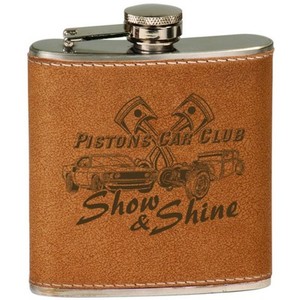 Photo of 6 Oz. Leatherette Stainless Steel Flask