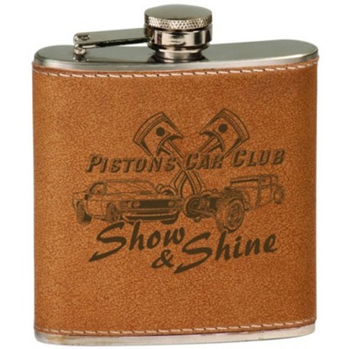 Photo of 6 Oz. Leatherette Stainless Steel Flask