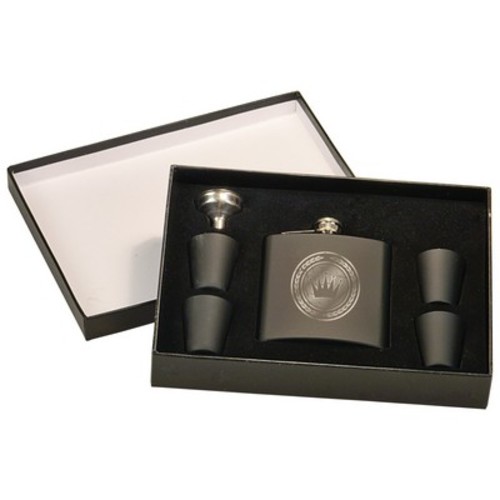 Photo of 6 Oz. Matte Black Flask Set With Presentation Box