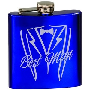 Photo of 6 Oz. Gloss Blue Stainless Steel Flask