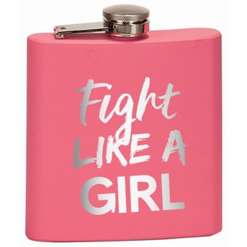 Photo of 6 Oz. Matte Pink Laser Engraved Stainless Steel Flask