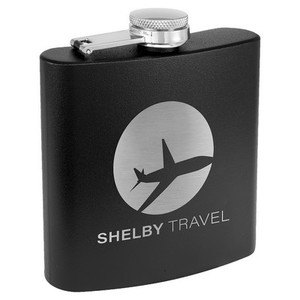 Photo of 6 Oz. Matte Black Powder Coated Flask