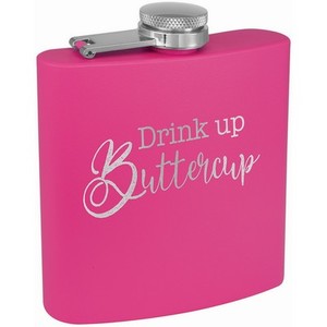 Photo of 6 Oz. Matte Pink Powder Coated Flask