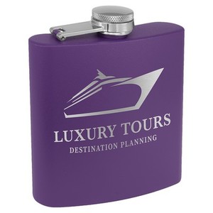 Photo of 6 Oz. Matte Purple Powder Coated Flask
