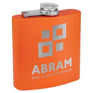 Photo of 6 Oz. Matte Orange Powder Coated Flask