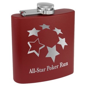 Photo of 6 Oz. Matte Maroon Powder Coated Flask