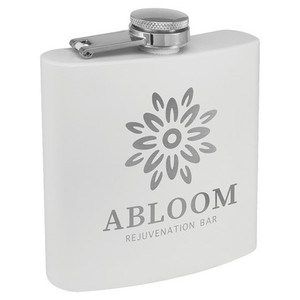 Photo of 6 Oz. Matte White Powder Coated Flask