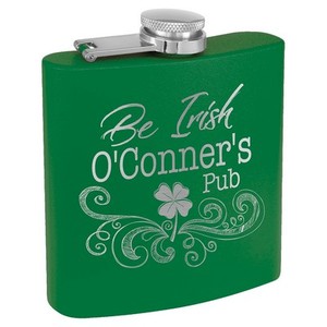 Photo of 6 Oz. Matte Green Powder Coated Flask