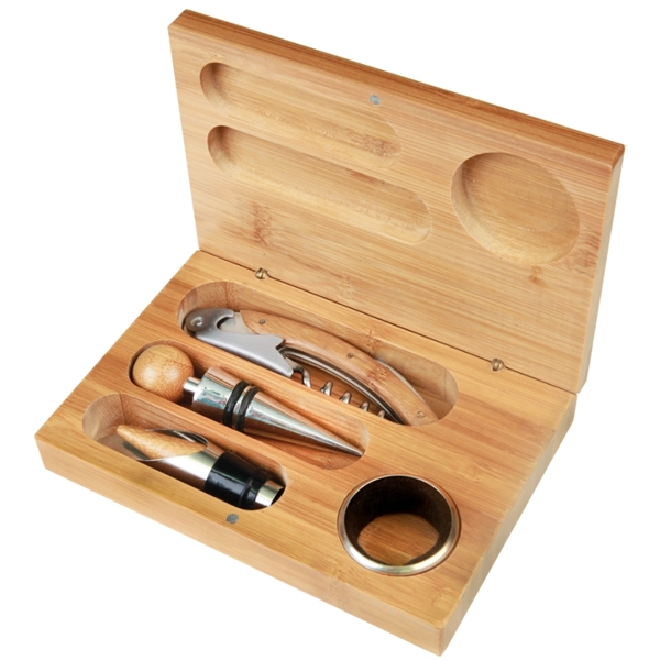 Bamboo color option for Bamboo 4 Pc Wine Tool Set