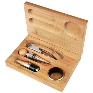 Photo of Bamboo 4 Pc Wine Tool Set