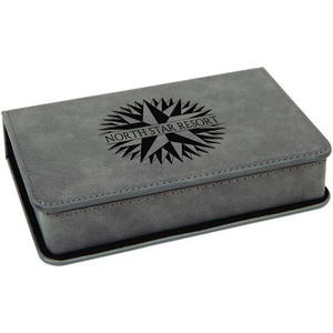 Photo of Gray Leatherette 2 Pc Wine Tool Set