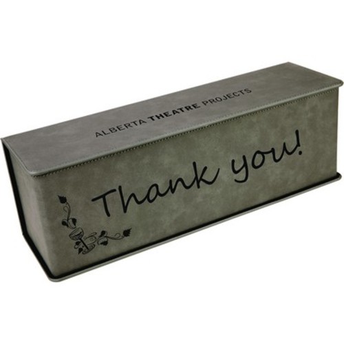 Photo of Gray Leatherette Single Wine Box W/Tools