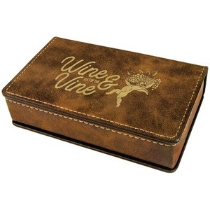 Photo of Rustic/Gold Leatherette 2 Pc Wine Tool Set