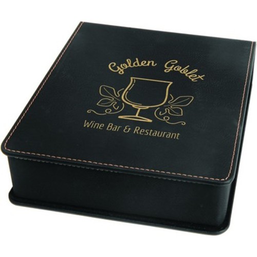 Photo of Black/Gold Leatherette 3 Pc Wine Tool Set