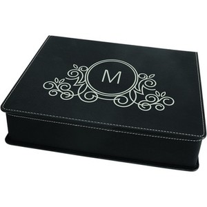 Photo of Black/Silver Leatherette 5 Pc Wine Tool Set