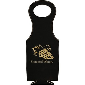 Photo of Black & Gold Insulated Leatherette Wine Bag