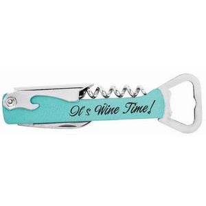 Photo of 5.25" Teal Leatherette Bottle Opener