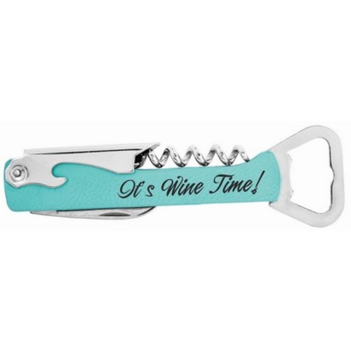 Photo of 5.25" Teal Leatherette Bottle Opener