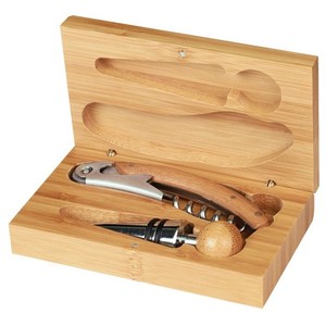 Photo of Bamboo 2 Pc Wine Tool Set