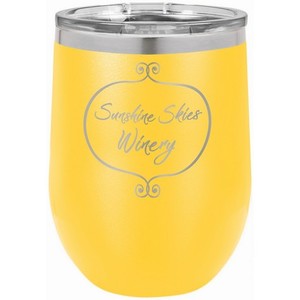 Photo of 12 Oz. Yellow Polar Camel Vacuum Insulated Stemless Wine Tumbler W/Lid