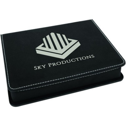 Photo of Black/Silver Leatherette 4 Pc Wine Tool Set