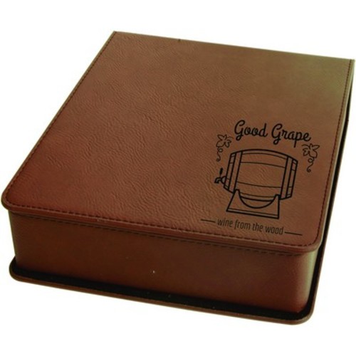 Photo of Dark Brown Leatherette 3 Pc Wine Tool Set