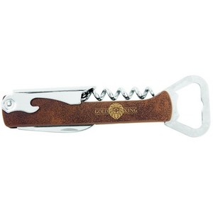 Photo of 5.25" Rustic/Gold Leatherette Bottle Opener