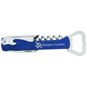 Photo of 5.25" Blue/Silver Leatherette Bottle Opener