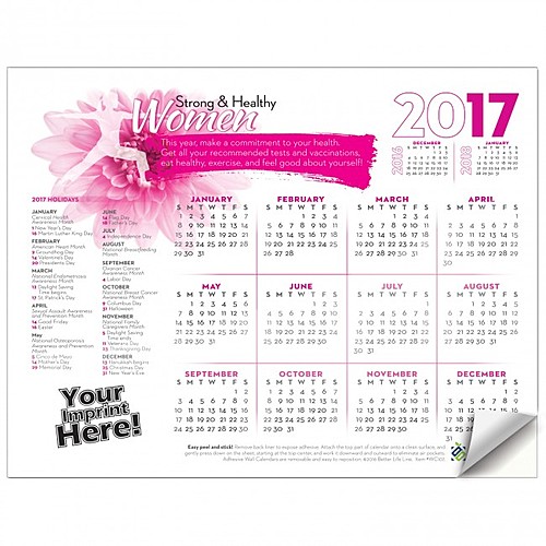 Photo of Adhesive Wall Calendar   2017 Strong & Healthy Women (Women's Health)