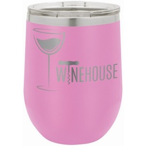 Photo of 12 Oz. Light Purple Polar Camel Vacuum Insulated Stemless Wine Tumbler/Lid