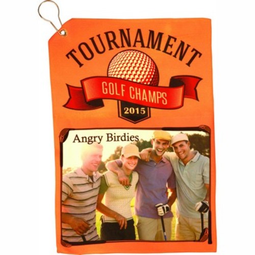 Photo of Large White Full Color Golf Towel