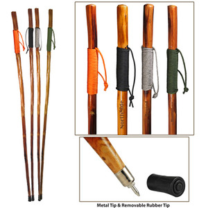 Photo of 55" Wooden Hiking/Walking Stick With Paracord Wrapped Grip