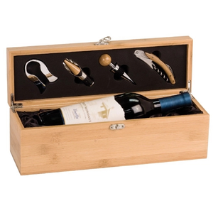 Photo of Bamboo Single Wine Box With Tools